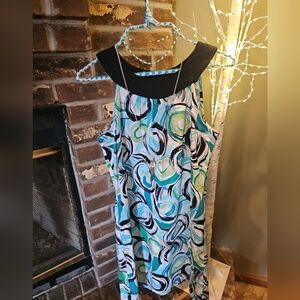 💥SALE💥AGB Sleeveless Midi Dress in Blue, Green & Black